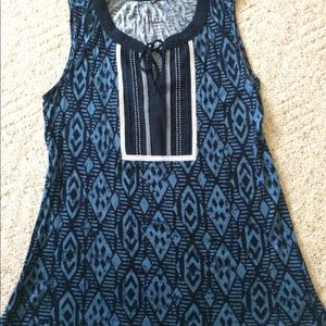 Blue boho tank top by RXB size S